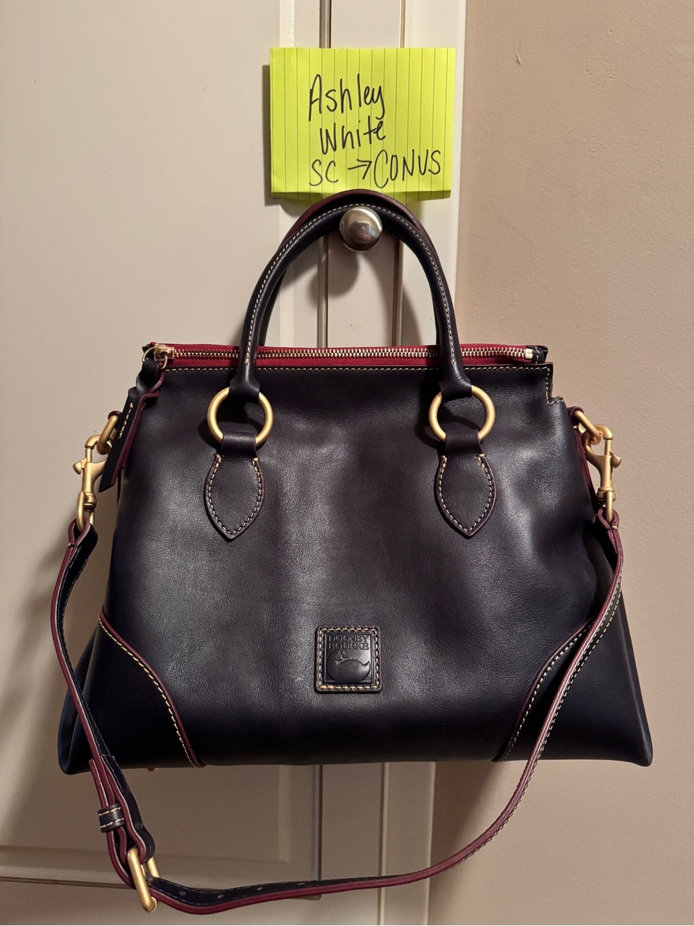Dooney & Bourke Navy Florentine Satchel 38 - Picture 6 of 6